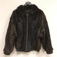 REVESIBLE FUR AND LEATHER COAT- CLEAN