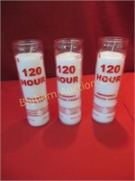 Emergency Survival Candles 120 Hour Rating 3pc lot