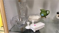 8 PC GLASS & CRYSTAL LOT