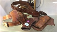 STAMPED LEATHER HOLSTERS & AMMO BELTS