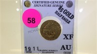 GOLD 1911 $5 HALF EAGLE