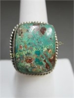 Handmade Ring Size 8.5 Turquoise & Sterling Silver