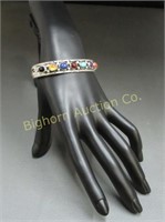 Navajo Chakra Healing Cuff Bracelet: Peridot, Red