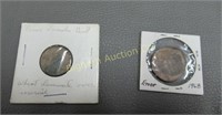 Error Pennies 1966 & 1968 2 piece lot