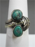 Vintage Ring Size 7 Turquoise & Sterling Silver