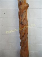 Carved Trout on Log Approx. 8" diameter x 90" tall