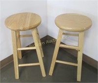 Wooden 24" Counter Stools - 2 piece lot
