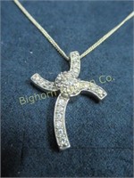 Necklace Sterling Silver w/ CZ's 19" Chain