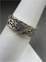 Filigree Band Size 8, Sterling Silver