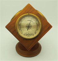 3 Weather Gauge 4" Polished Wood Desk Set