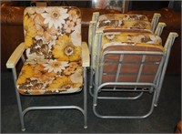 2 Mid Century Aluminum Vinyl Patio Chairs