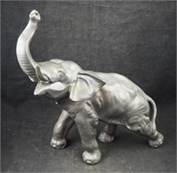 Vintage 14" Solid Cast Metal Brass Elephant Statue