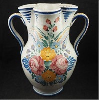 Castelli Hand Painted Italy Art 14" Pitcher Vase