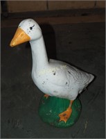 Vintage 14" Solid Concrete Painted White Duck