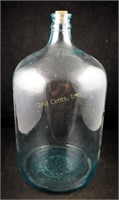 Vintage 5 Gallon I Stamped Glass Jug W Cork