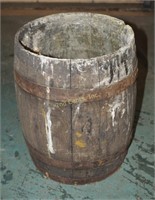 Antique 12' Heavy Oak Powder Keg Barrel