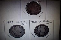 (3) Barber Half Dollars - 1897, 98, 99
