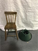 Vintage chair and tree stand