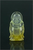 Chinese Transparent Icy Jadeite Buddha Pendant
