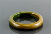 Chinese Mixed Brown and Green Hardstone Bangle