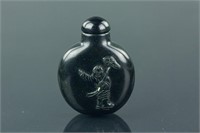Chinese Black and Green Hardstone Snuff Bottle