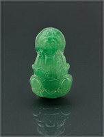 Chinese Green Jadeite Guanyin Pendant