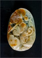 Burma Green and Brown Jadeite Carved Fish Pedant