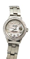 Ladies Oyster Date MoP Diamond Rolex Watch