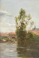 Hippolyte Petitjean 1854-1929 France Oil Landscape
