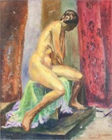 Edward Cucuel 1875-1954 American Oil Canvas Nude