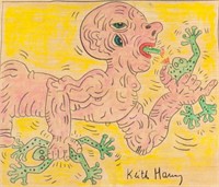 Keith Haring 1958-1990 American Pencil and Crayon