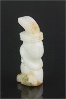 Chinese Fine White Jade Carved Man Pendant