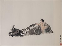 Li Keran 1907-1989 Chinese Watercolour Paper Roll