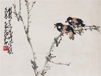Zhao Shaoang 1905-1998 Chinese Watercolour Roll