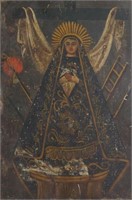 Spanish Colonial Tin Retablo of the Madonna