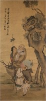 Ding Guanpeng ?-1771 Chinese Watercolour Scroll