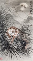 Li Xianjin 20th Century Chinese Watercolour Scroll