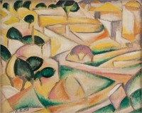 Leo Gestel 1881-1941 Dutch Oil on Canvas Cubist