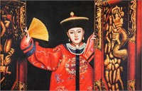 Chan Chinese Oil on Canvas Qing Subject with Robe
