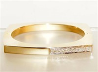 14kt gold mid century modern diamond bracelet