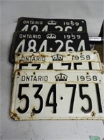 1958 & '59 Licence Plates