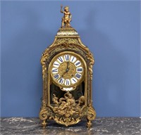 FRENCH ANTIQUE BOULLE MANTLE CLOCK