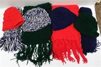 (4) Brand new hand crocheted hat and scarf sets.