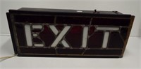 Electric stained glass EXIT sign. Measures 14"