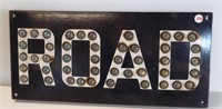 Vintage metal Road sign with glass reflective
