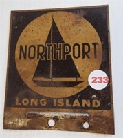 Northport Long Island sign. Measures 5" x 4.25".