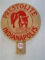 Metal  Smitties "Prest-O-Lite Indianapolis" sign.
