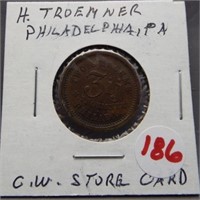 Civil War store card high grade Troemner