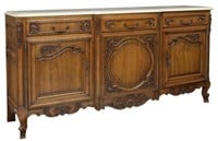 FRENCH MARBLE TOP BREAKFRONT SIDEBOARD