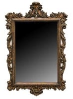 ITALIAN BAROQUE STYLE CARVED WOOD MIRROR